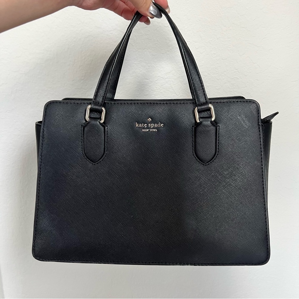 Kate Spade Laurel Way Reese Leather Crossbody Bag Purse Handbag  Black 🖤♠️